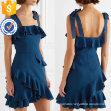 Latest Design 2019 Navy Ruffled Spaghetti Strap Mini Dress Manufacture Wholesale Fashion Women Apparel (TA0320D)